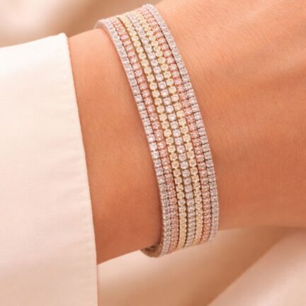 Multilayered cz bracelet 7 line