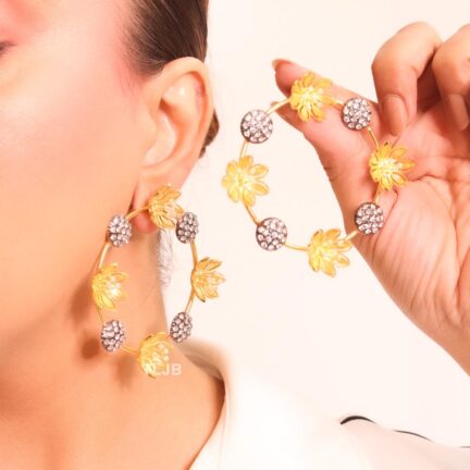 Floral cz hoops