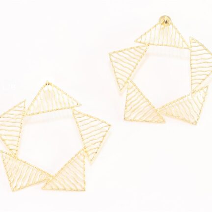 Hexagon star gold studs