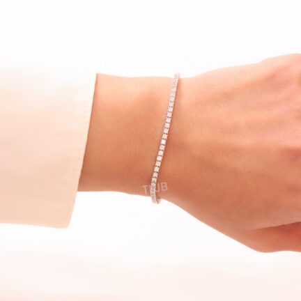 03682952-1EA6-456D-9DB1-C57710B01A58 Single line tennis platinum bracelet 0.05ct