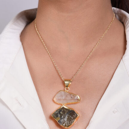 Raw Elegance Necklace-Brown