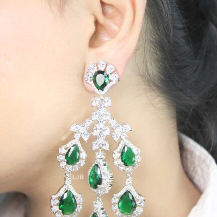 IMG_2259 Emerald Cascade CZ Earrings