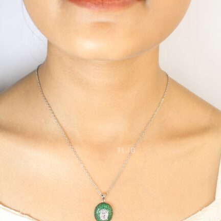 Emerald Pendant Necklace set