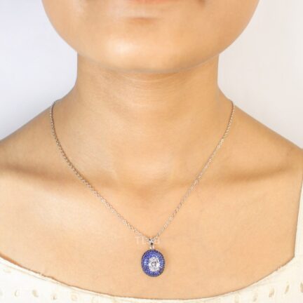 Sapphire Pendant Necklace set