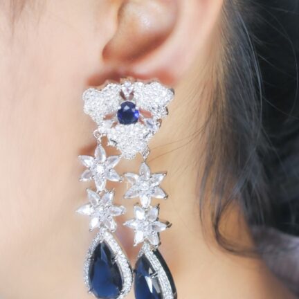 img702 Sapphire Starfall Earrings