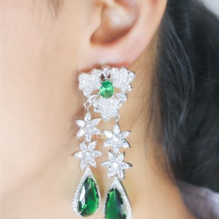 img707 Emerald Starfall Earrings