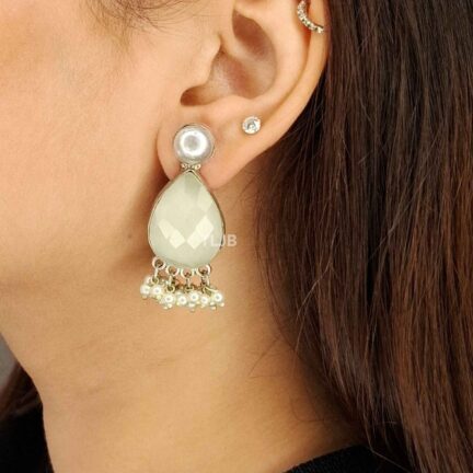 Pearl White Drop Jhumka