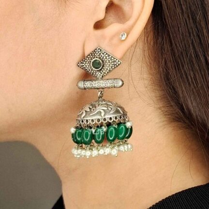Emerald Antique Dome Jhumka