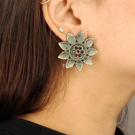 Antique Floral Stud Jhumka
