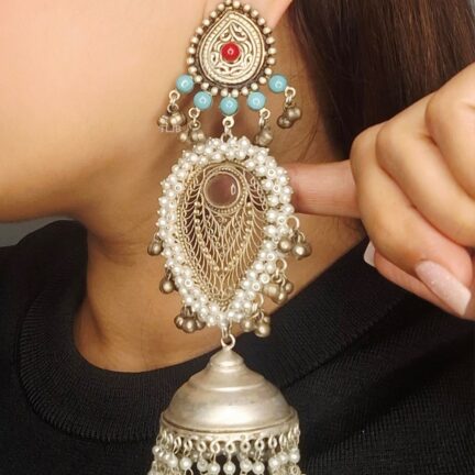 Antique kundan beaded Jhumka