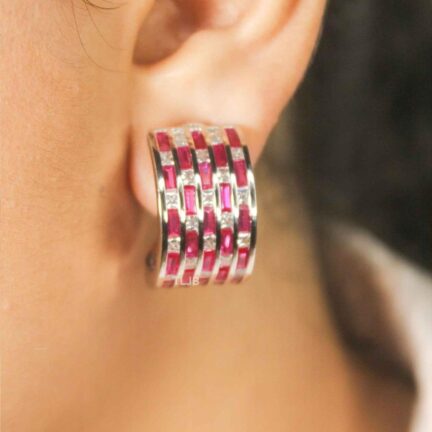 Pink Mecha Curl Earring