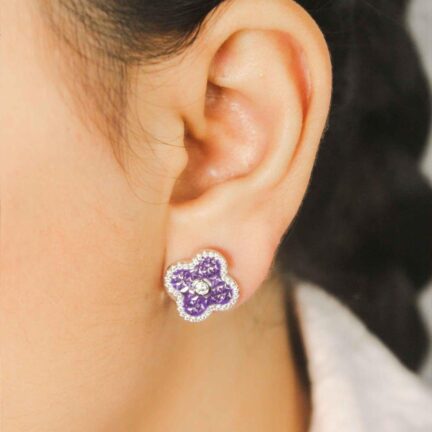 Flower Minimal Purple Studs