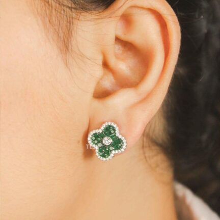 Flower Minimal Green Studs