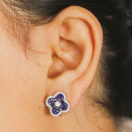 Flower Minimal Blue Studs