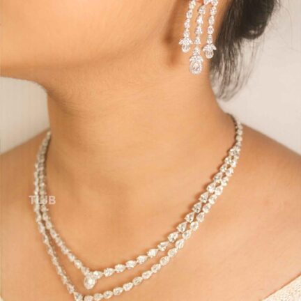 Sterling Diamond Cascade Necklace