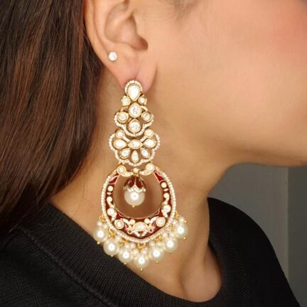 Champagne Veil Fusion Enamel Maroon Dangler