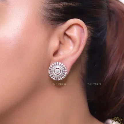 Platinum plated round cz studs