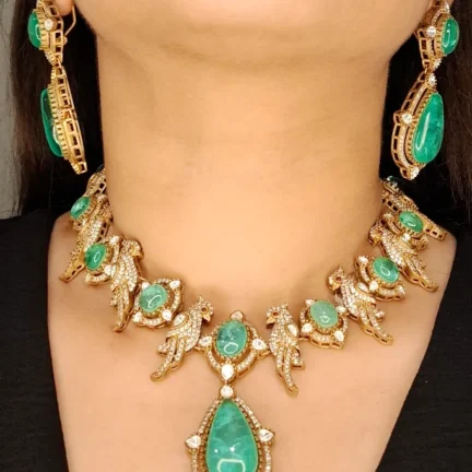 Ethnic Fusion Parakeet Motif Necklace