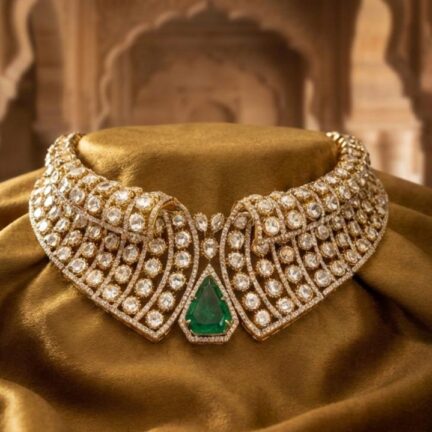 Classy Fusion Moissanite Polki Collar Set